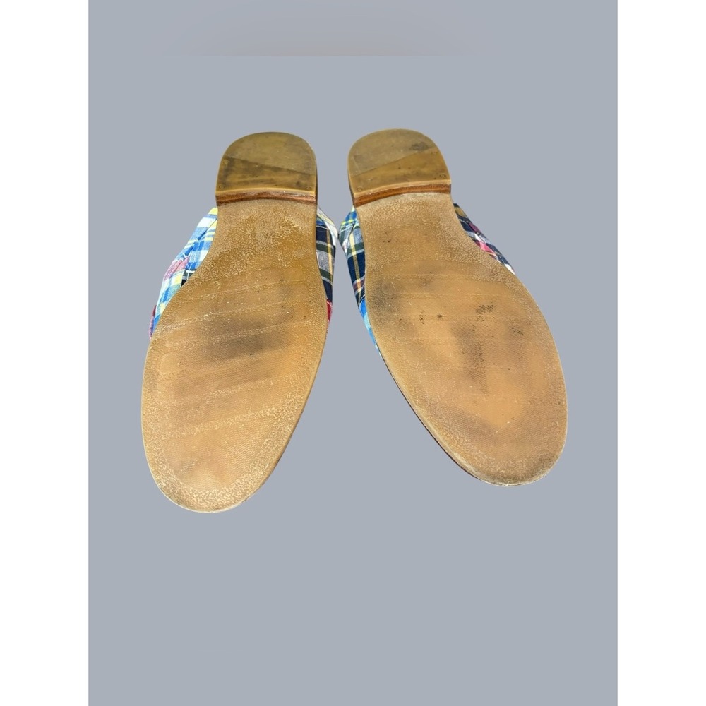 Sperry Seaport Penny Mules Womens 8 Multi Madras Plaid Patchwork Loafers Slip On - Picture 5 of 12